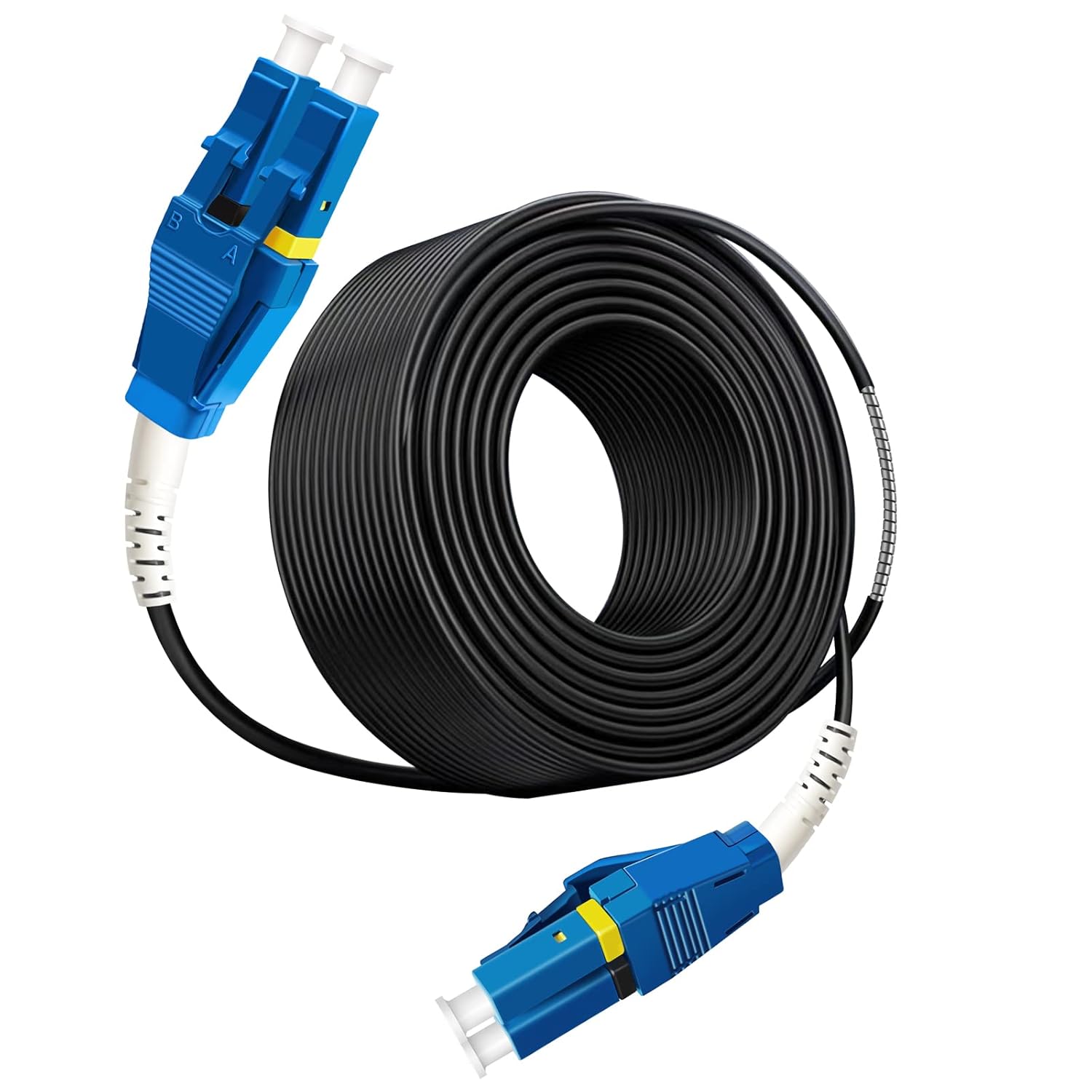 100Ft (30M) Uniboot LC-LC Outdoor Armored Fiber Patch Cable, Single Mode Duplex 9/125um