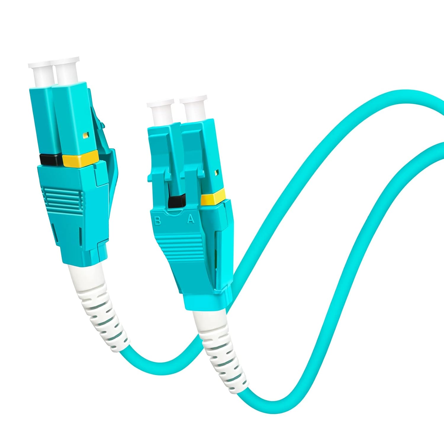 50 Meters Uniboot OM3 Fiber LC to LC Fiber Optic Cable, 10GB Multimode Duplex 50/125